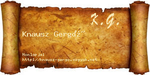 Knausz Gergő névjegykártya